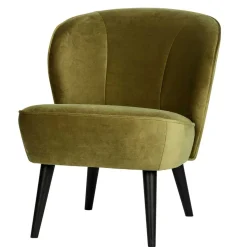 Samt Retro Sessel in Khaki Grün - Giva