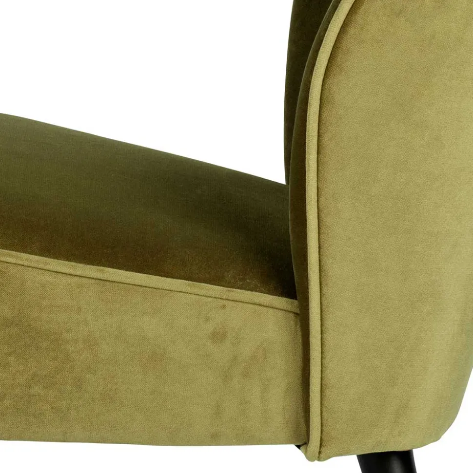 Samt Retro Sessel in Khaki Grün - Giva