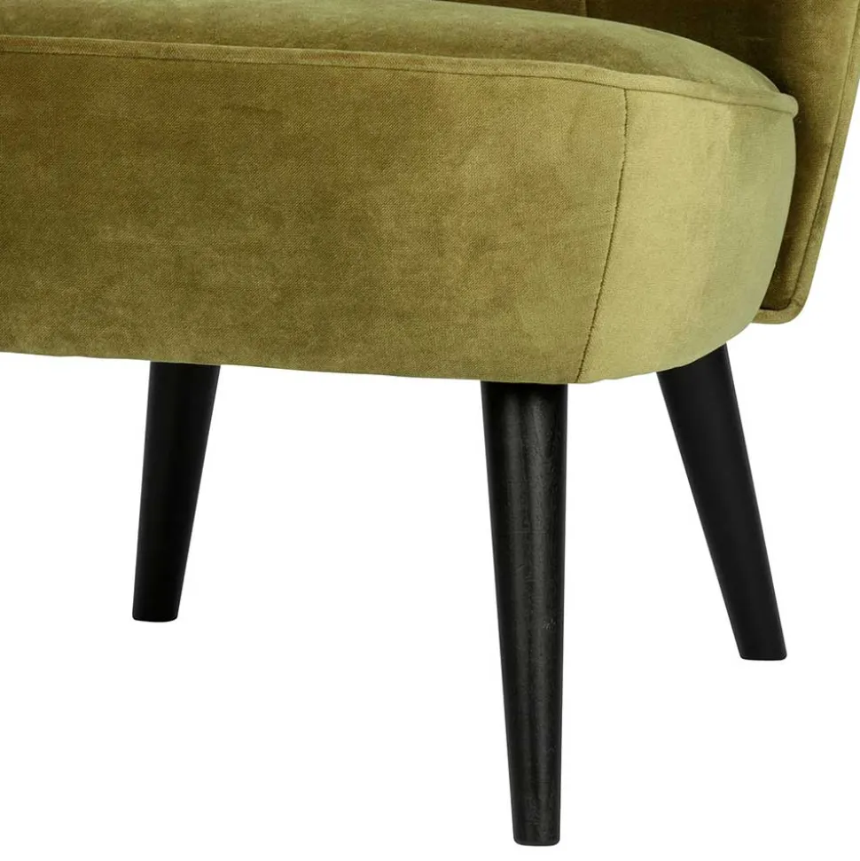 Samt Retro Sessel in Khaki Grün - Giva