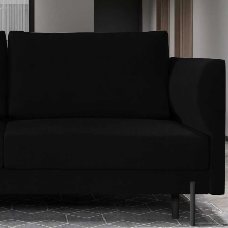 Samt Schlafcouch in Schwarz - Sabadella