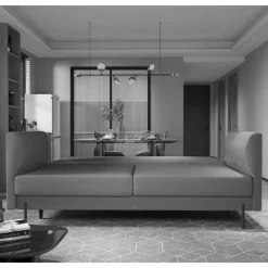 Samt Schlafcouch in Schwarz - Sabadella