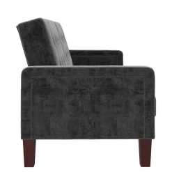 Samt Schlafsofa in Grau - Nenna