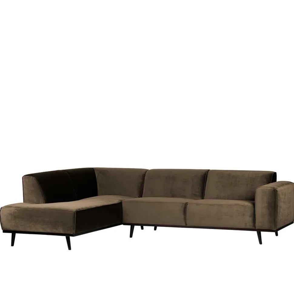 Samt Sofa Eckgarnitur in Taupe - Matca