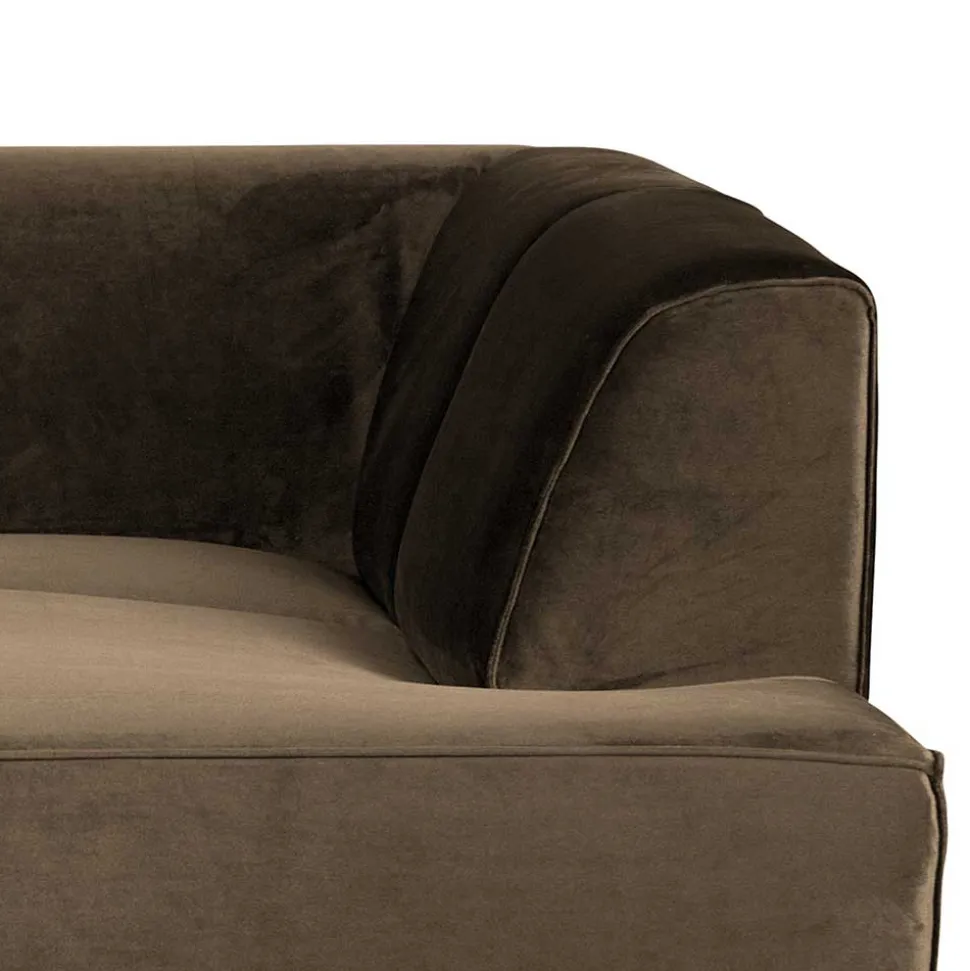 Samt Sofa Eckgarnitur in Taupe - Matca