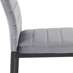 Samt Stühle mit Quersteppung in Grau - Pysio (Set)