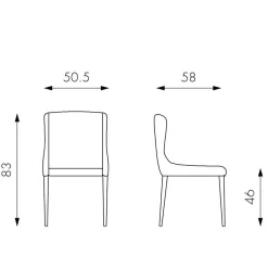 Samt Stuhl in Dunkelgrau mit Rautensteppung - Amelie