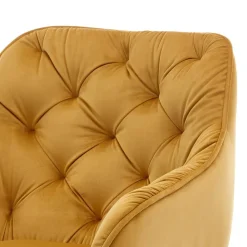 Samt Tischsessel in Gold mit Schwarz - Viradio (2er Set)