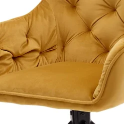 Samt Tischsessel in Gold mit Schwarz - Viradio (2er Set)