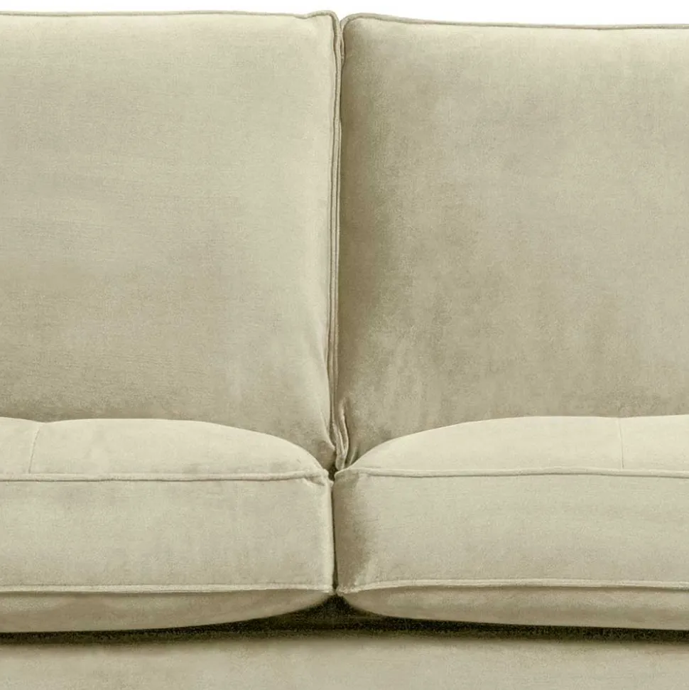 Samt Wohnzimmercouch in Graugrün - Loona