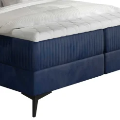 Samtbett mit Matratzen in Dunkelblau - Dessa