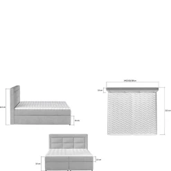 Samt-Boxbett in Dunkelblau - Kean