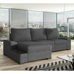 Samt-Ecksofa mit Schlaffunktion - Navarra