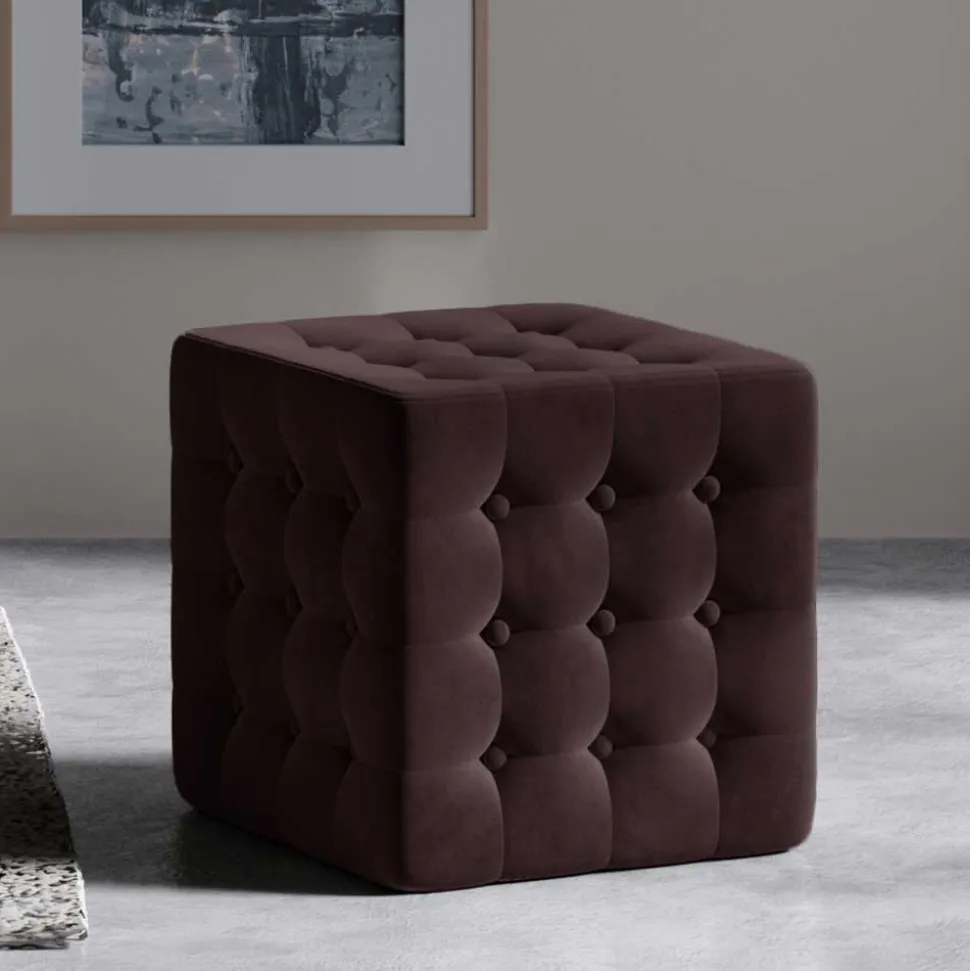 Samthocker in Dunkelbraun - Niroteka