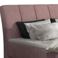 Samt-Polsterbett in Altrosa mit Matratzen - Apolonia