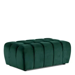 Samt-Polsterhocker in Grün - Olenka