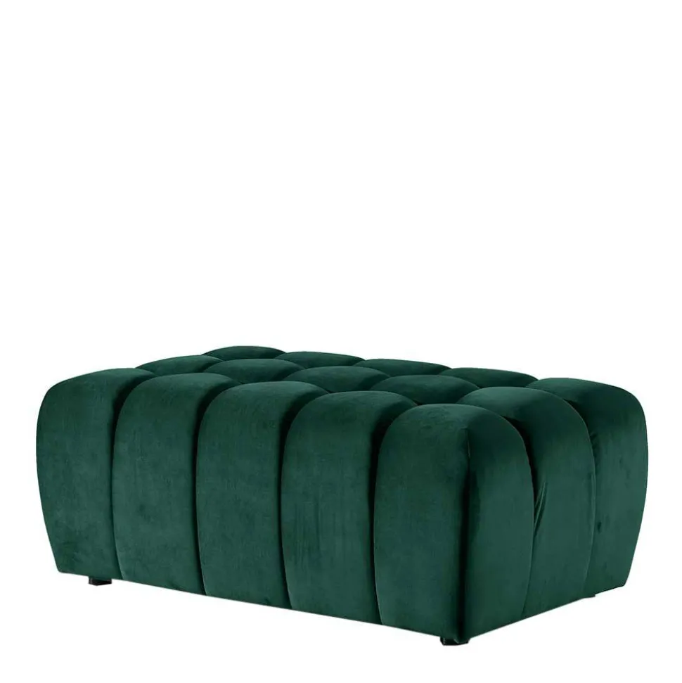 Samt-Polsterhocker in Grün - Olenka