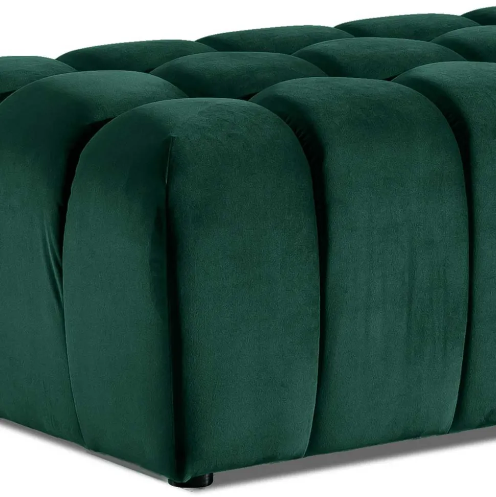 Samt-Polsterhocker in Grün - Olenka