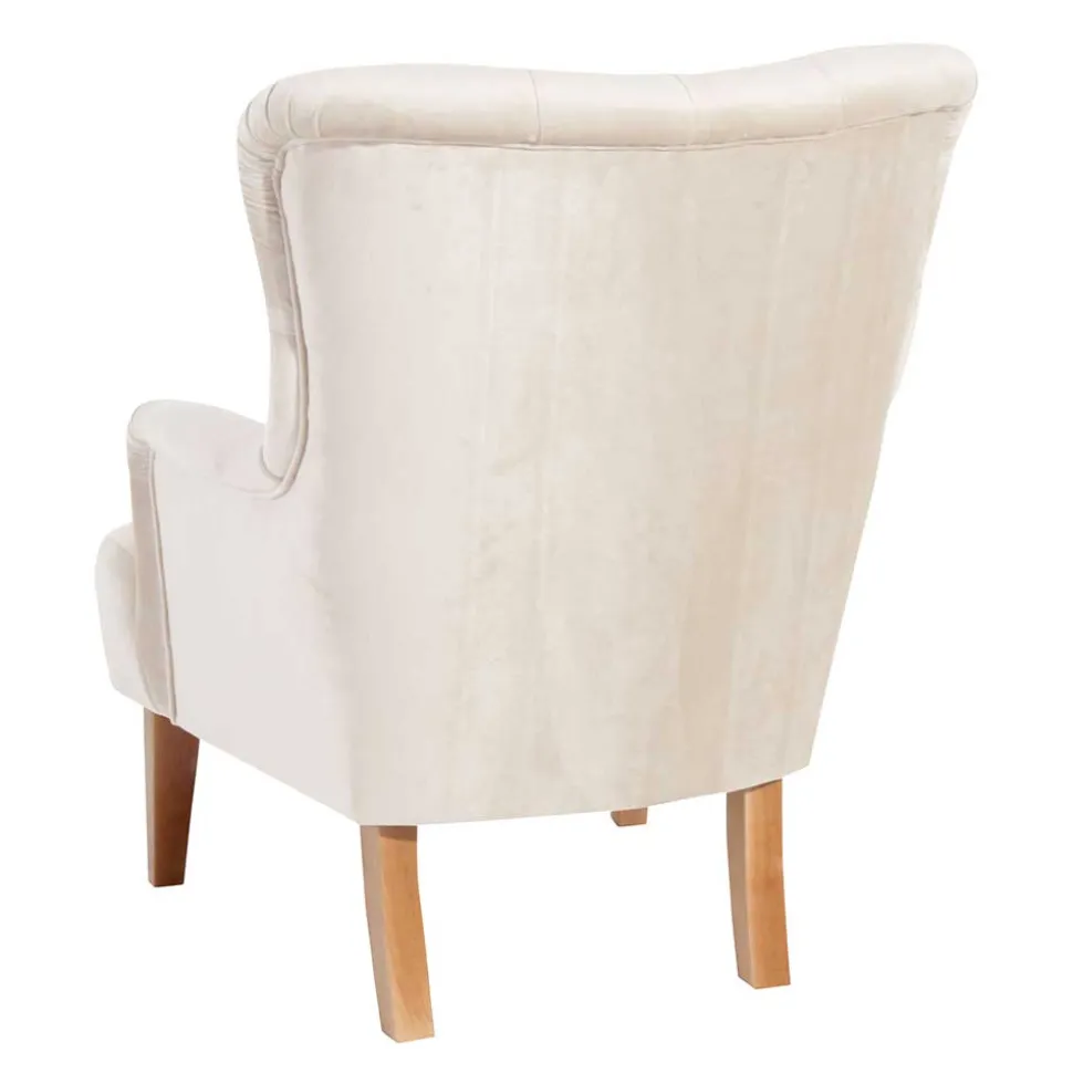 Samtsessel mit Ohren in Creme - Iceline