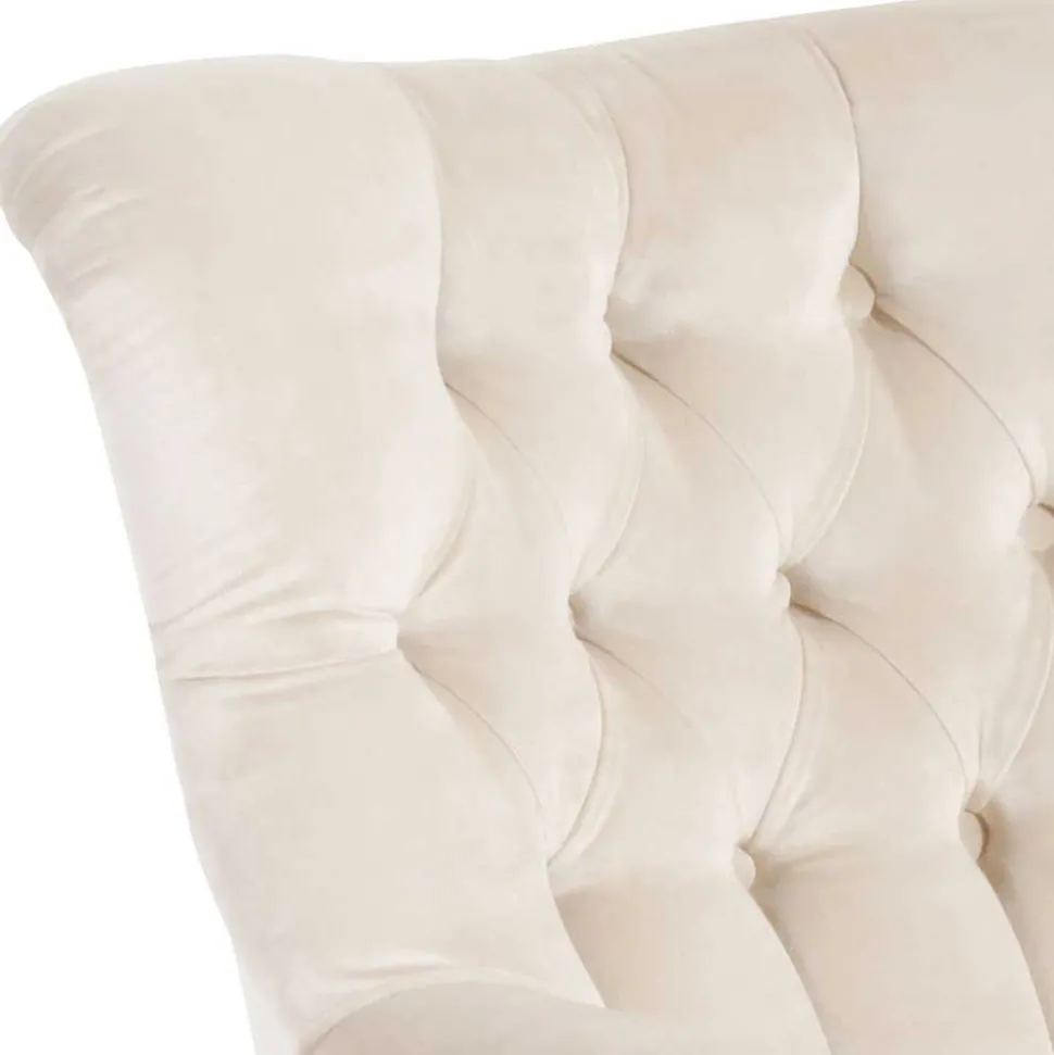Samtsessel mit Ohren in Creme - Iceline