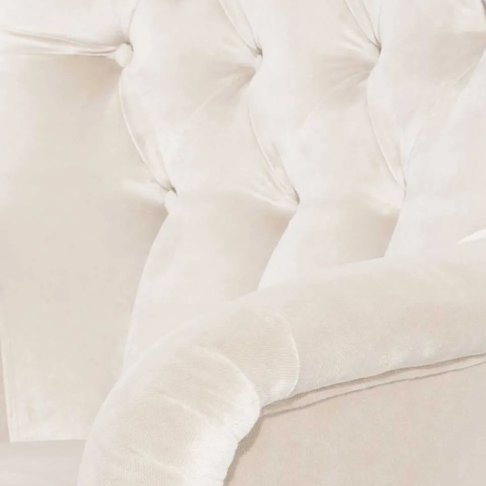 Samtsessel mit Ohren in Creme - Iceline