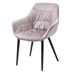 Samtstuhl mit Armlehnen in Altrosa - Blacer