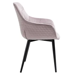 Samtstuhl mit Armlehnen in Altrosa - Blacer