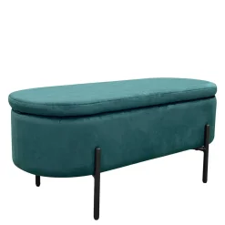 Samt-Truhenbank in Dunkelgrün - Comota