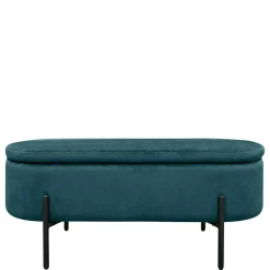 Samt-Truhenbank in Dunkelgrün - Comota