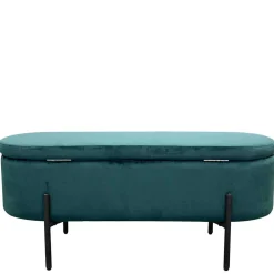 Samt-Truhenbank in Dunkelgrün - Comota
