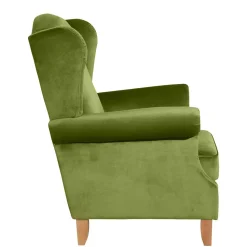 Samtvelours Ohrensessel in Oliv Grün - Cacimbina