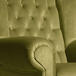 Samtvelours Ohrensessel im Chesterfield Look - Erulina