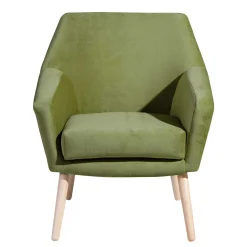 Samtvelours Polstersessel in Oliv Grün - Canossa