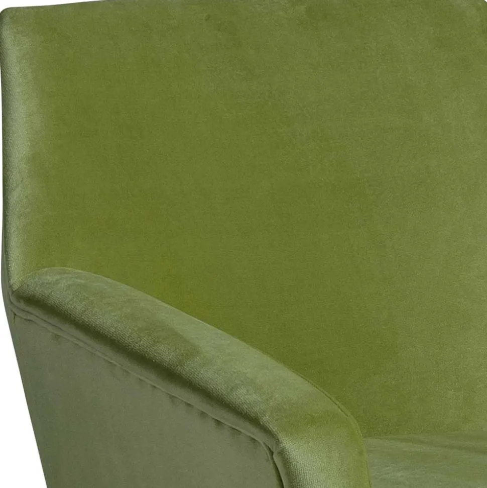 Samtvelours Polstersessel in Oliv Grün - Canossa