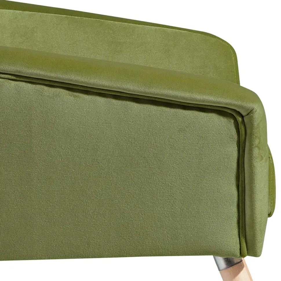 Samtvelours Polstersessel in Oliv Grün - Canossa