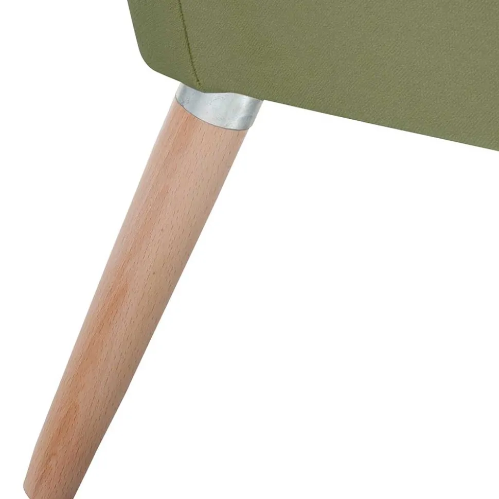 Samtvelours Polstersessel in Oliv Grün - Canossa