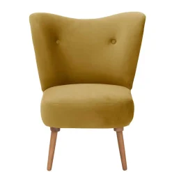 Samtvelours Polstersessel in Gelb und Erle - Ranalda