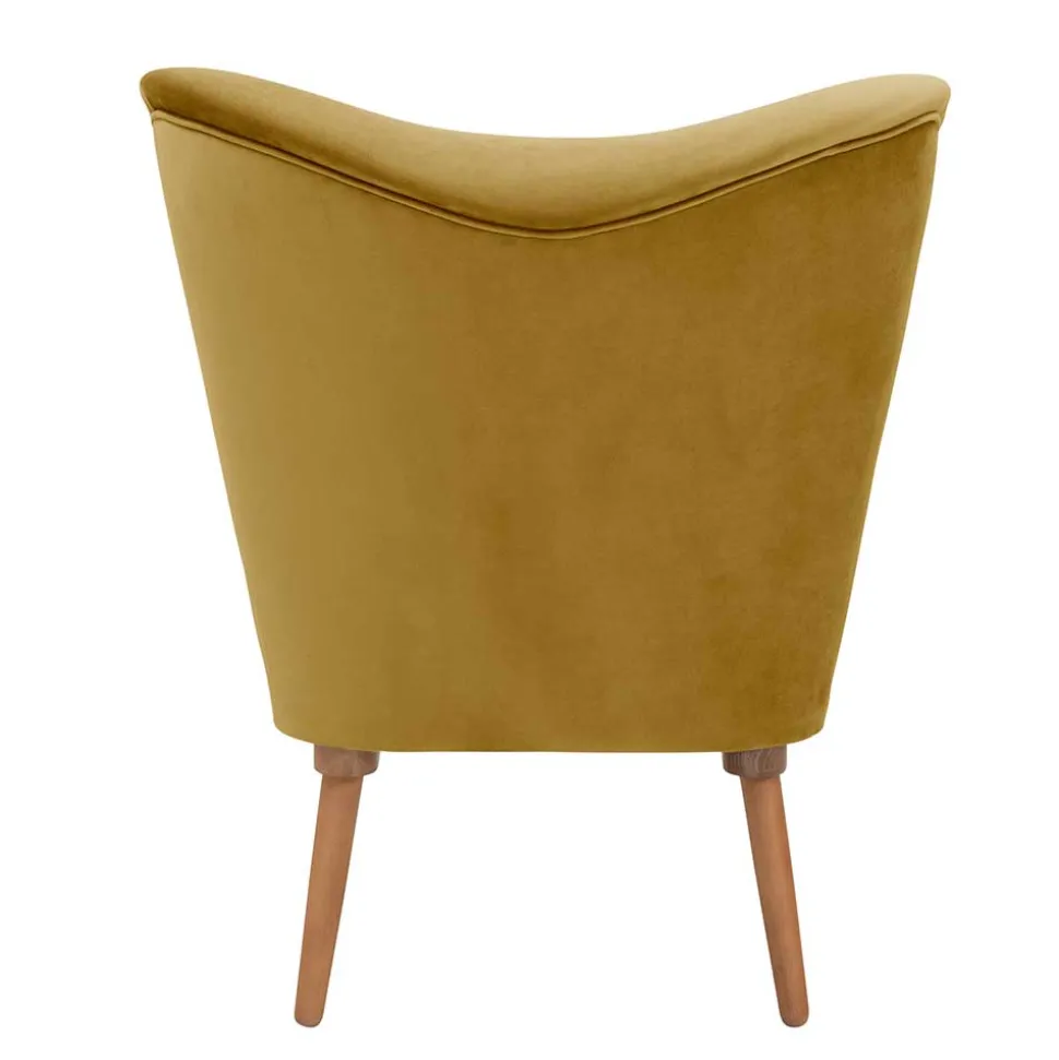 Samtvelours Polstersessel in Gelb und Erle - Ranalda
