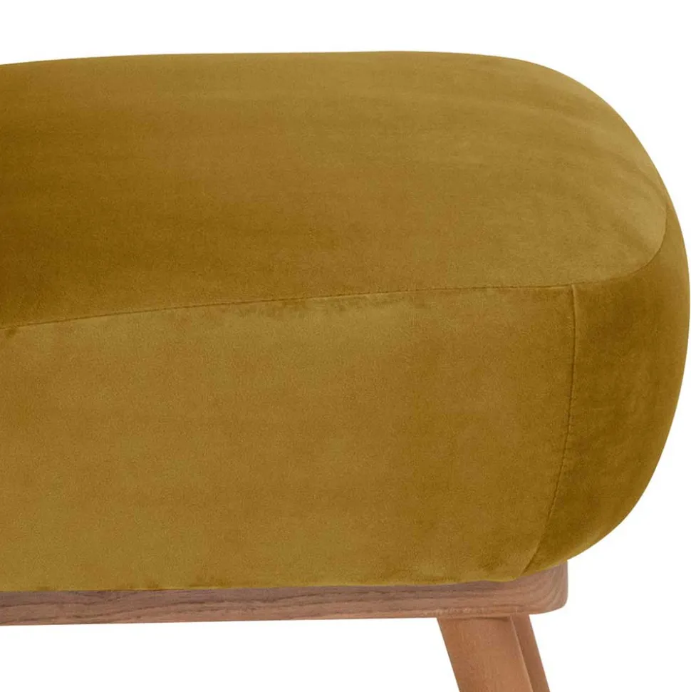 Samtvelours Polstersessel in Gelb und Erle - Ranalda