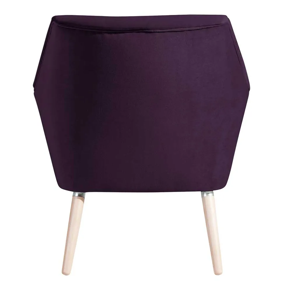 Samtvelours Sessel in Dunkellila - Career