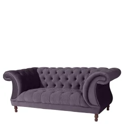 Samtvelours Sofa in Dunkellila - Valbreda