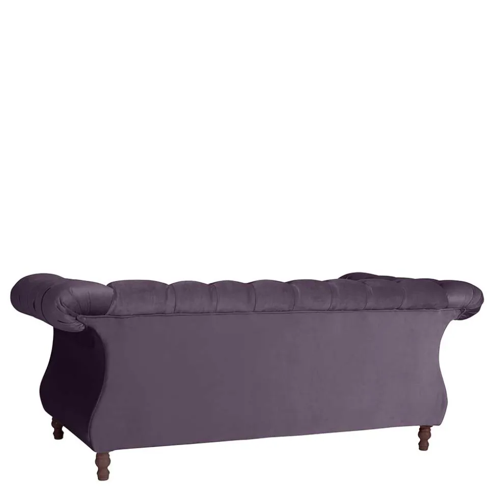 Samtvelours Sofa in Dunkellila - Valbreda