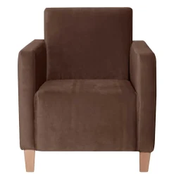 Samtvelours Stoffsessel in Braun - Enroya