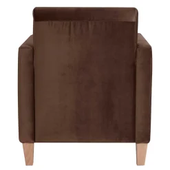 Samtvelours Stoffsessel in Braun - Enroya