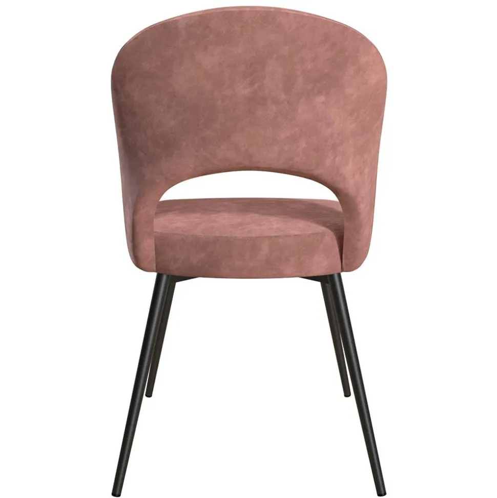 Samtvelours Stuhl in Altrosa - Landhuis