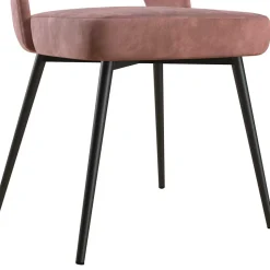 Samtvelours Stuhl in Altrosa - Landhuis