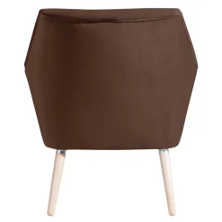 Samtvelours Wohnzimmersessel in Braun - Botein