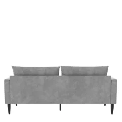 Samt-Wohnzimmercouch in Hellgrau - Belpasso