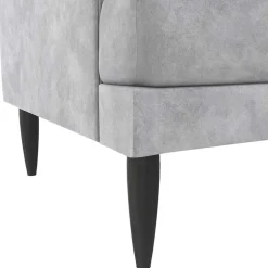 Samt-Wohnzimmercouch in Hellgrau - Belpasso