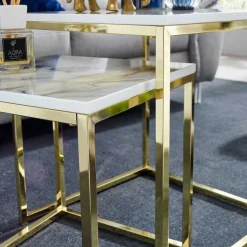 2-Satz Couchtisch in Marmor Optik - Vilanda (zweiteilig)