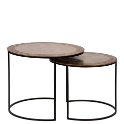 2-Satz Tisch in Gold & Schwarz - Chace (zweiteilig)